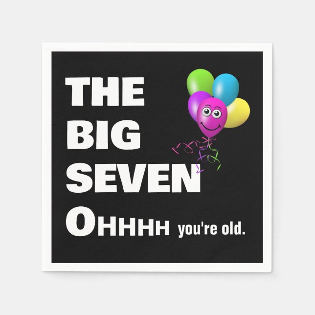 70:e Födelsedagsfesten som blir gammal Humor Pappersservett (Framsidan)