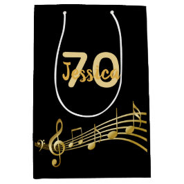 70:e Födelsedagsfesten svart guld musik noter namn