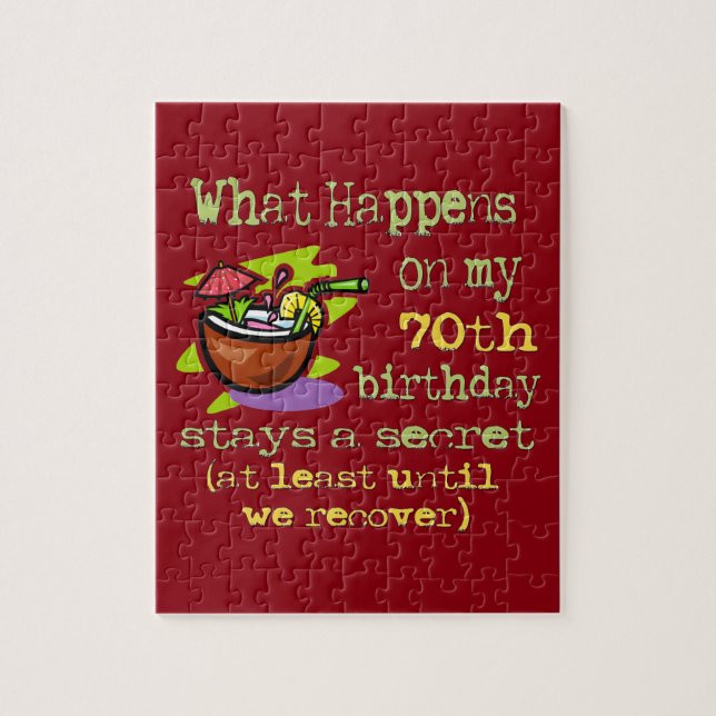 70:e Födelsedagsfesten. Vad händer på min 70:e Pussel (Vertikal)
