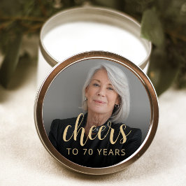 70:e Födelsedagsfestens fotoboers Runt Klistermärke