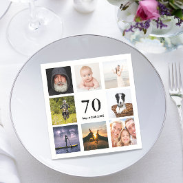 70:e födelsedagsfestens fotokollage-killar pappersservett