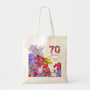 70:e födelsedagsfestens gäster blommigt till väska