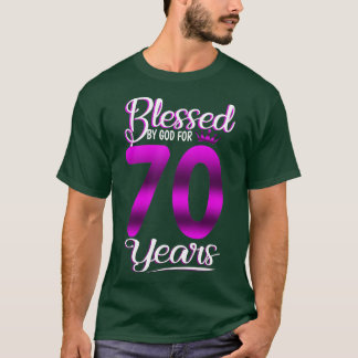 70:e födelsedagsgåvor välsignade av Gud i 70 år Ol T Shirt