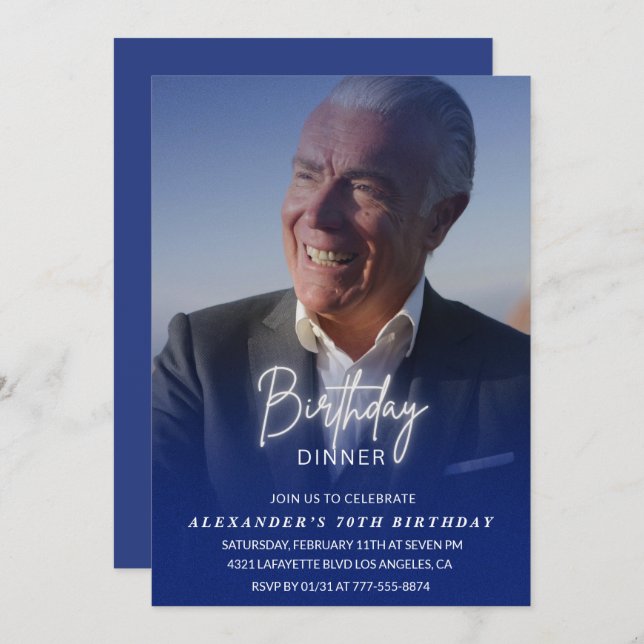 70:e födelsedagsinbjudan Födelsedag Foto Manar Inbjudningar (Fram/baksida)
