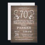 70:e födelsedagsinbjudan: Rustic Wood Blommigt Inbjudningar<br><div class="desc">70:e födelsedag: Rustic Wood Blommigt Background. 13:e 15:e 16:e 18:e 20:e 30:e 40:e 60:e 70:e 80:e 90:e 100:e,  oavsett ålder. Vuxen Birthday. Födelsedagsfest för kvinnor eller män. Om du vill göra ytterligare anpassningar klickar du på knappen "Anpassa" och användor verktyg som är utformat för att ändra mallen.</div>
