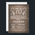 70:e födelsedagsinbjudan: Rustic Wood Blommigt Inbjudningar<br><div class="desc">70:e födelsedag: Rustic Wood Blommigt Background. 13:e 15:e 16:e 18:e 20:e 30:e 40:e 60:e 70:e 80:e 90:e 100:e,  oavsett ålder. Vuxen Birthday. Födelsedagsfest för kvinnor eller män. Om du vill göra ytterligare anpassningar klickar du på knappen "Anpassa" och användor verktyg som är utformat för att ändra mallen.</div>