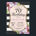 70:e födelsedagsinbjudan till kvinnor. Blommigt Gu Inbjudningar<br><div class="desc">70:e födelsedagsinbjudan till kvinnor. Svarta och Guld Födelsedagsfest Inbjudan. Guld Glitter. Lila Watercolor Blommigt Flower. Black and White Rand. Utskrivbar digital teknik. Om du vill göra ytterligare anpassningar klickar du på knappen "Anpassa" och användor verktyg som är utformat för att ändra mallen.</div>