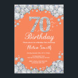 70:e födelsedagskoral och Silver Diamond Inbjudningar<br><div class="desc">70:e födelsedagsinbjudan. Coral och Silver Rhinestone Diamond. Elegant Birthday Bash inbjudan. Vuxen Birthday. Kvinnor på födelsedagen. Manar födelsedag. Om du vill göra ytterligare anpassningar klickar du på knappen "Anpassa" och användor verktyg som är utformat för att ändra mallen.</div>