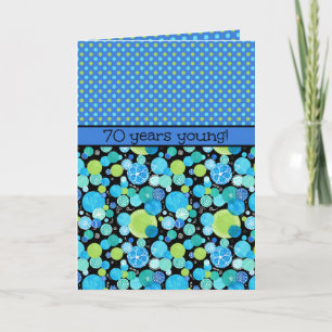 70:e födelsedagskortet: Quirky Måne och Polka dots Kort