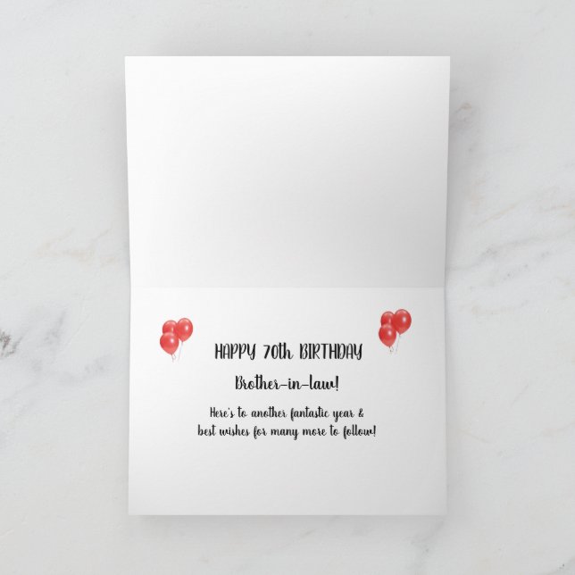 70:e födelsedagskortsbroder tack kort (Inuti)