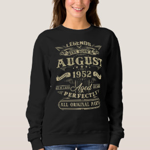 70:e födelsedagsljud född i augusti 1952 70 år t shirt