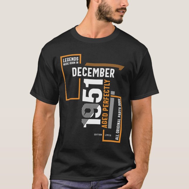 70:e födelsedagsljuden föddes i december 1951 t shirt (Framsida)