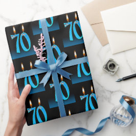 70:e födelsedagsljus med Eyebollar Presentpapper