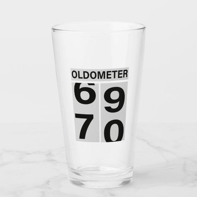70:e födelsedagsmorgonen Oldometer Glaskopp (Framsida)