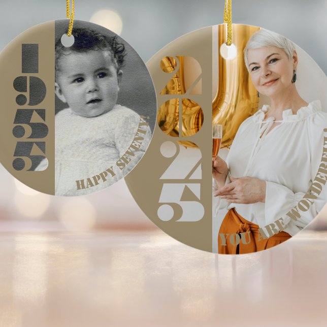 70:e födelsedagspresent Born 1955 nuvarande Orname Julgransprydnad Keramik (Skapare uppladdad)