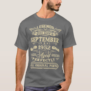 70:e födelsedagspresent för blad, född september 1 t shirt
