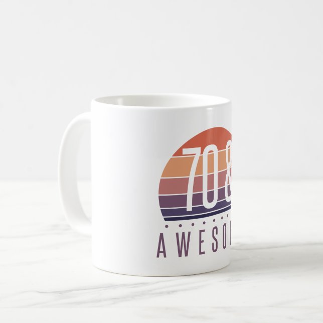 70:e födelsedagspressen Retro Sunset Kaffemugg (Framsida vänster)