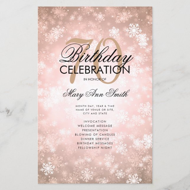 70:e födelsedagsprogrammet Ro Guld Wonderland (Framsida)