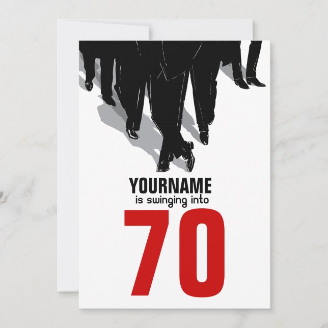 70:e födelsedagsswingers Råtta Pack Party Inbjudningar (Framsida)