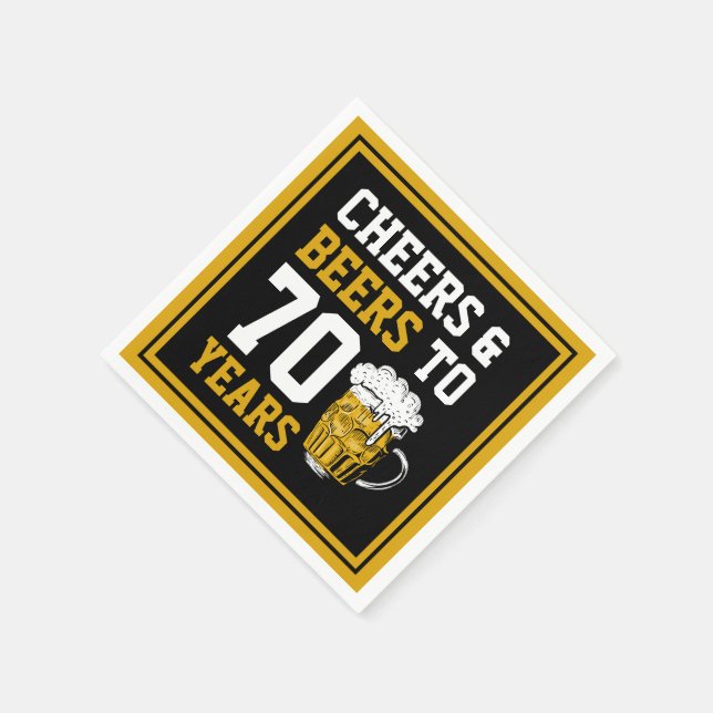 70:e födelsedagstjuren och Öl till 70 års ynklig Pappersservett (Hörn)