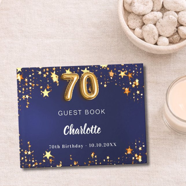 70:e födelsens blå guld-stjärnor gästböcker (Skapare uppladdad)