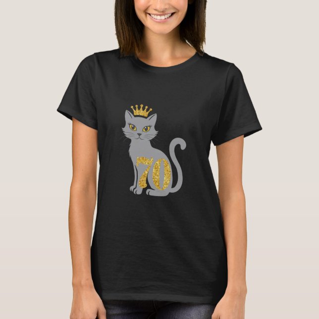 70:e födelsetjänsten för Cat Lover T Shirt (Framsida)