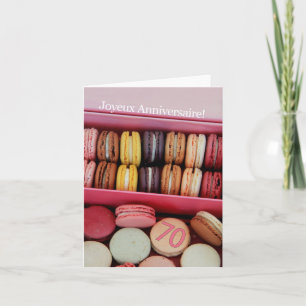 70:e Franskens födelsedag: Macaron-Joyeux Annivers Kort
