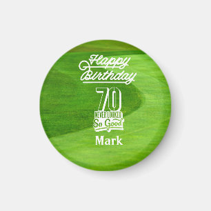 70:e Golffödelsedag för golfer på grönt gräs Magnet