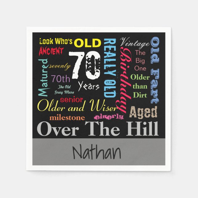 70:e Grattis på födelsedagen i Graffiti Stil Pappersservett (Framsidan)