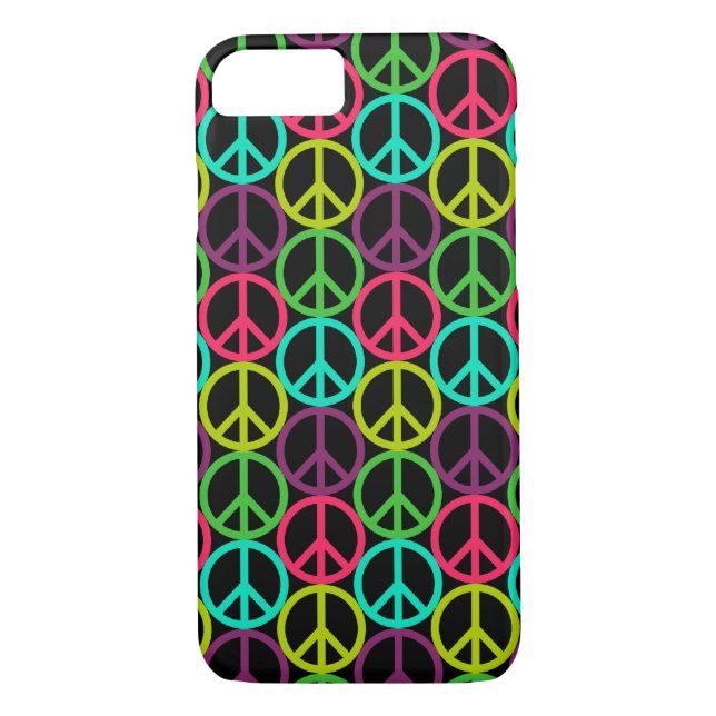 70:e Hippie-Fredsteckenet Mönster Case-Mate iPhone Skal (Baksida)