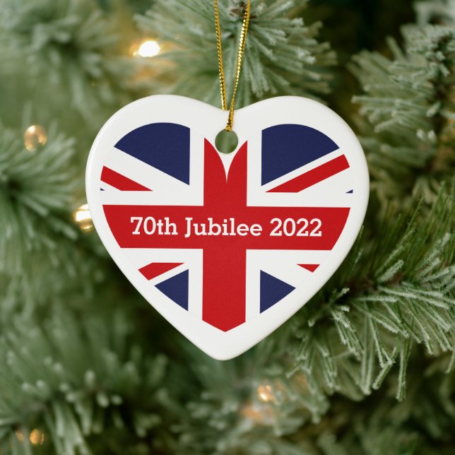 70:e Jubilee 2022 /England Flagga Julgransprydnad Keramik (Träd)