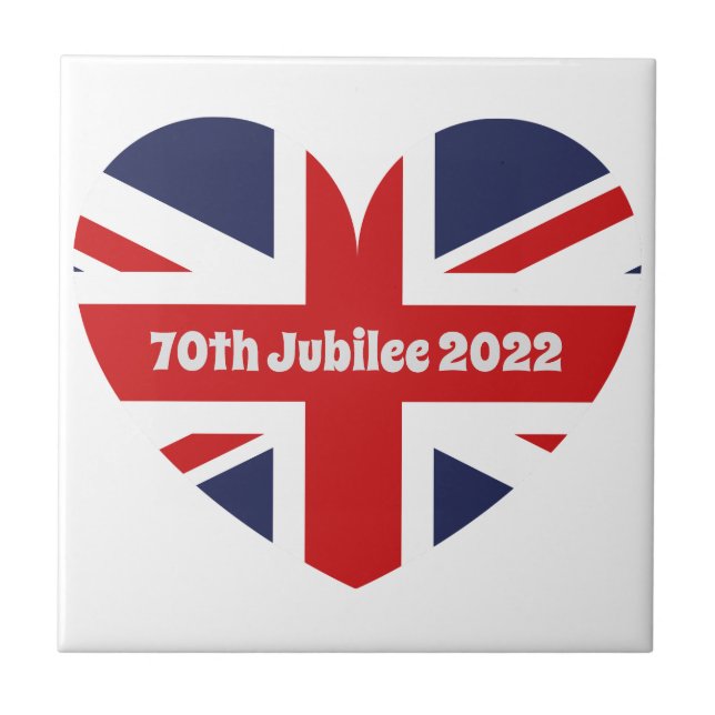 70:e jubileet 2022 British Flagga Kakelplatta (Framsidan)