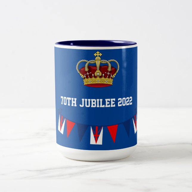 70:e jubileet 2022 Krona Blue Two-Tone Coffee Mugg (Center)