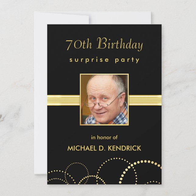 70:e milstolpen Vuxen på födelsedagen - Foto som t Inbjudningar (Framsida)