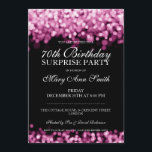 70:e överraskande Födelsedagsfest Rosa Ljus Inbjudningar<br><div class="desc">Elegant 70th Surprise Födelsedagsfest inbjudan-design med sofistikerat Ljus-motiv,  eget namn och datum och ytterligare text. Imponera på din familj och dina vänner med den här snyggten och presentationen av skolfödelsedag. Helt anpassade! Lätt att använda och lätt att anpassa.</div>