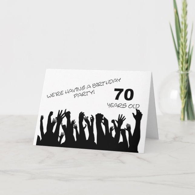 70:e partsinbjudan med en jaktande folkmassa inbjudan (Framsida)