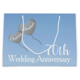 70:e platinum bröllop-årsdagen hjärtballonger