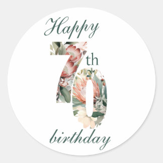 70:e rundan av lycklig runt klistermärke