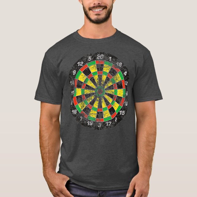 70:e Stil Darts Board Arrow Game Darts Hobby T Shirt (Framsida)