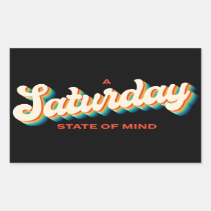 70:e Stil-lördag, Mind Retro-Logotypen Rektangulärt Klistermärke