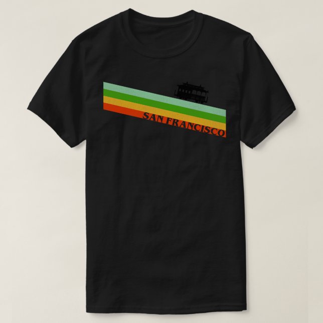 70:e Stil San Francisco Trolley Rand T Shirt (Design framsida)
