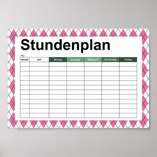 70:e Tartan-Mönster Pinky Poster (Framsidan)