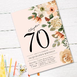 70:e Vintagens Blommigt Inbjudningar