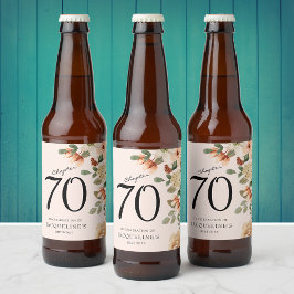 70:e Vintagens Blommigt Ölflaska Etikett