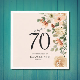 70:e Vintagens Blommigt Pappersservett