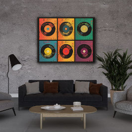 70:e vinylposten Mönster Retro Poster