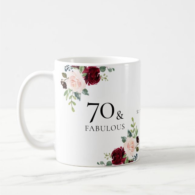 70 & Fabulous 70:e Födelsedagsfest Gift Kaffemugg (Vänster)
