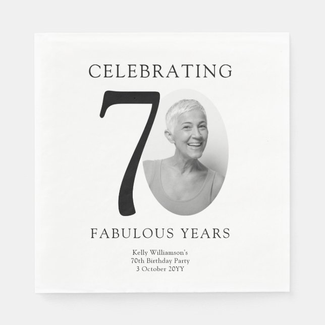 70 Fabulous Years 70th Birthday Pappersservett (Framsidan)