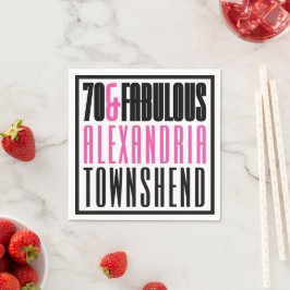 70 & Fantastisk Fet Chic Typografi 70-årsdag Pappersservett