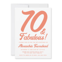 70 & Fantastisk Orange Retro Script 70-årsfirande 